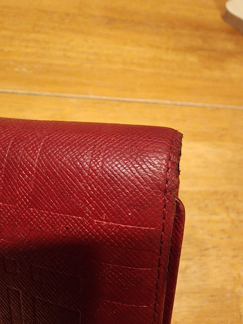 Burberry red embossed